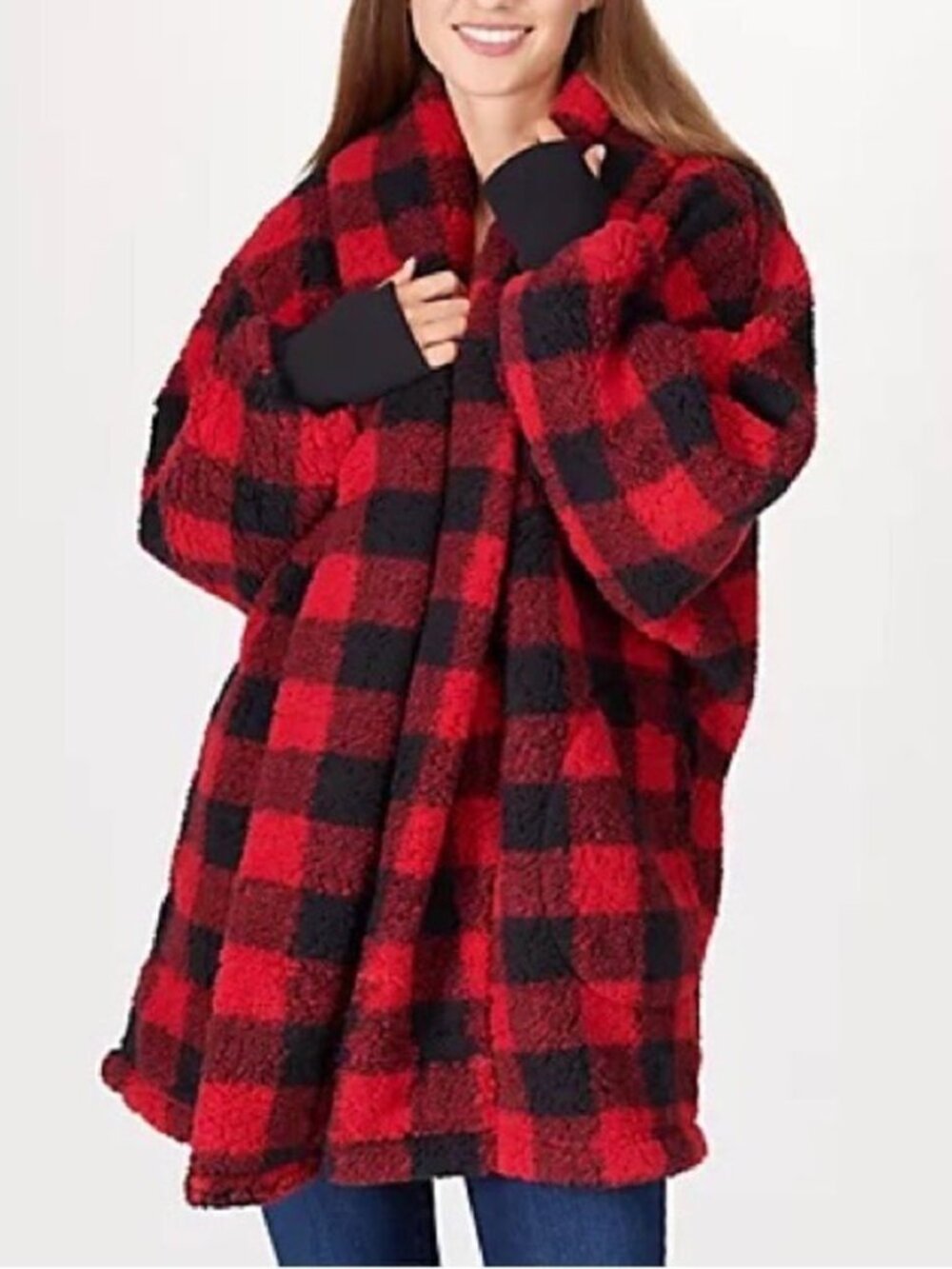BumbleBella by Jill Martin Sherpa Shawl Collar Button Lounger